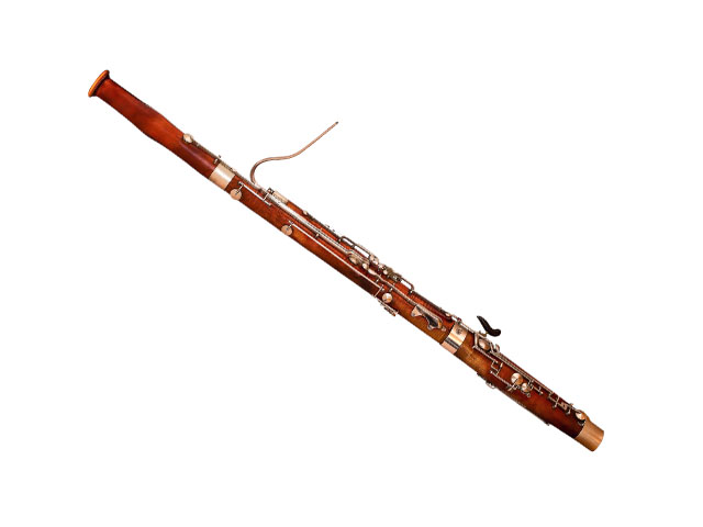 Dunkelbraunes Fagott auf weißem Hintergrund