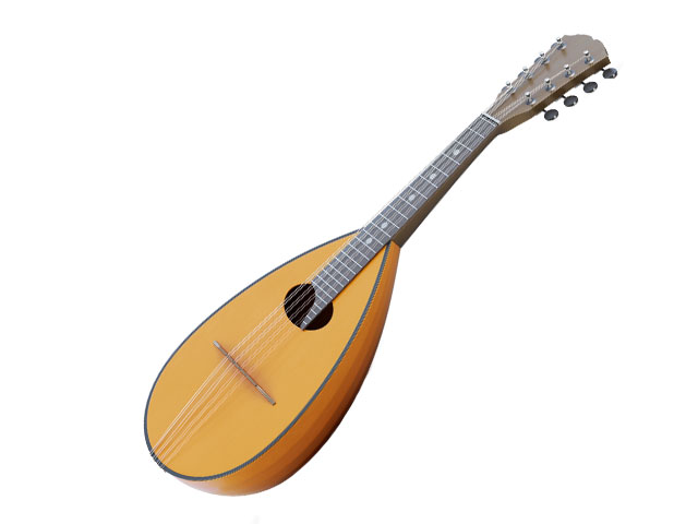 hellbraune Mandoline auf weißem Hintergrund